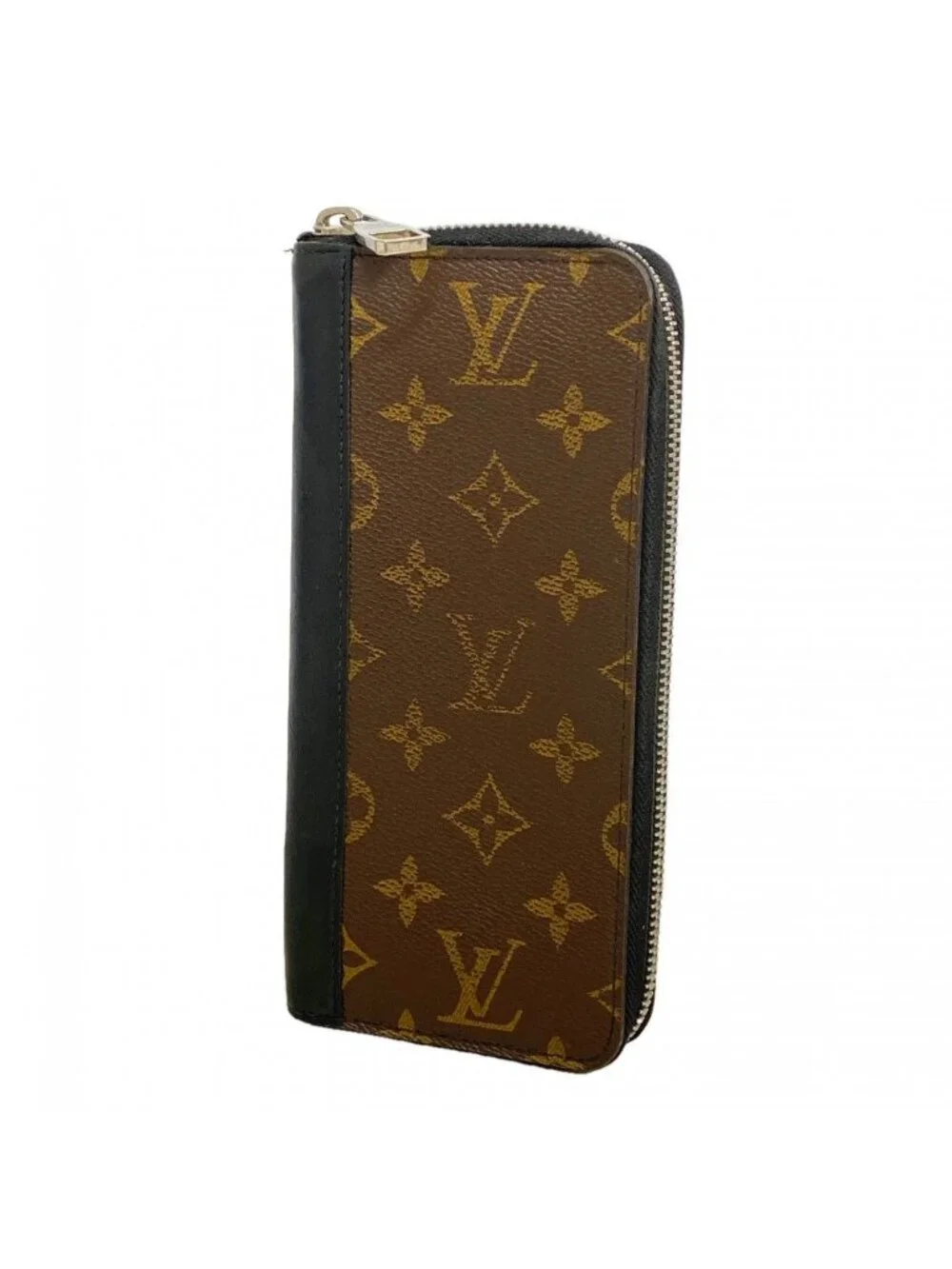 Louis Vuitton Wallet Monogram Macassar Zippy Vertical Brown Black